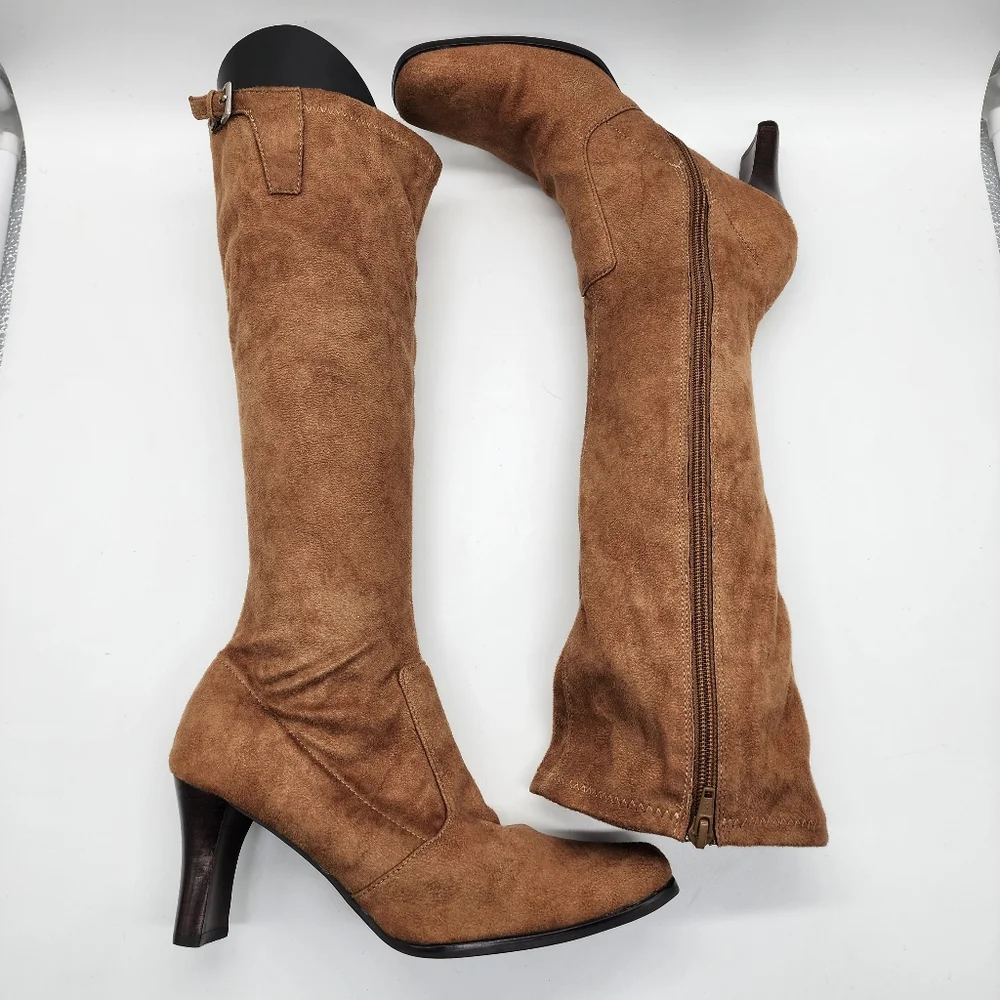 Etienne Aigner Historia Square Toe Heeled Sock‎ Boots Size 6 - Picture 3 of 14